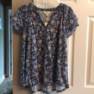 Style & Co blue & taupe tip